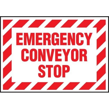 SAFETY LABEL EMERGENCY CONVEYOR STOP LECN505XVE